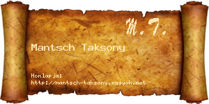 Mantsch Taksony névjegykártya